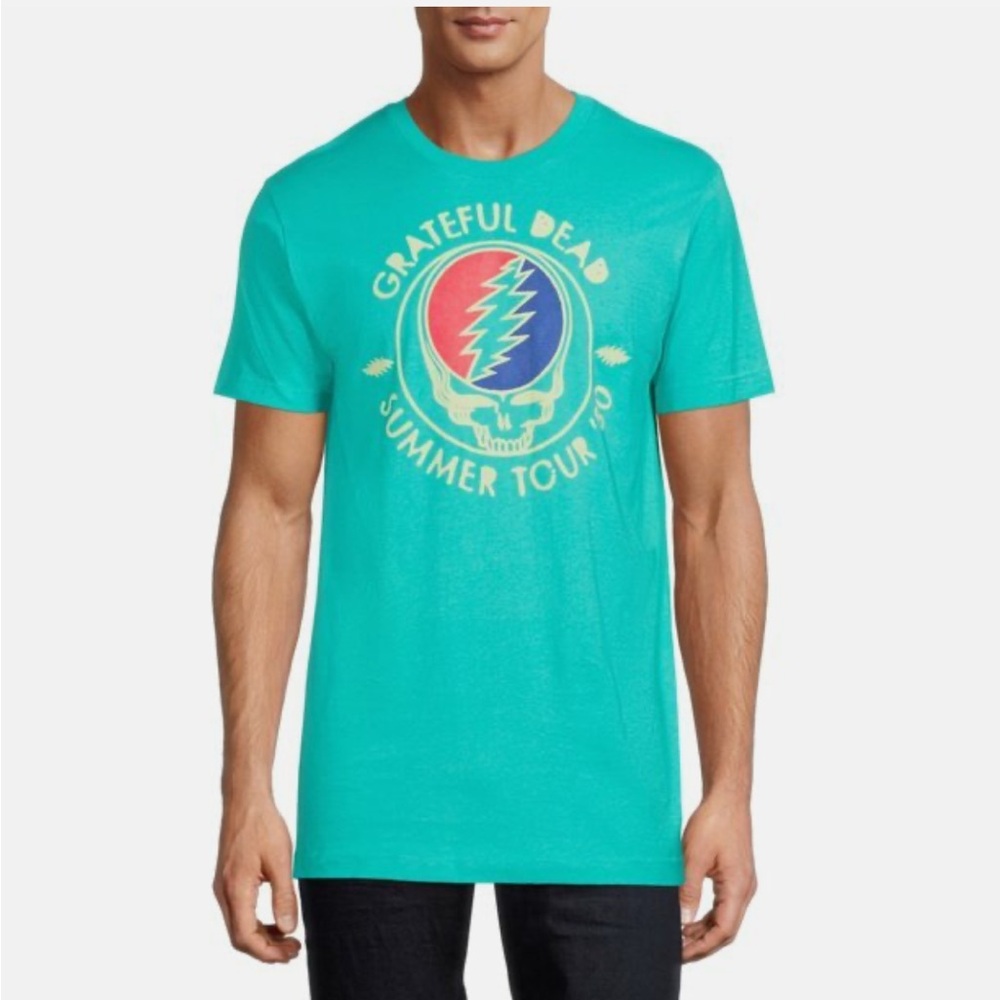 Grateful Dead Summer Tour '80 Teal T-Shirt Retro Graphic Steal Your Face Size M